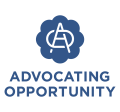 Logo with a c and a intertwined, says Advocating Opportunity