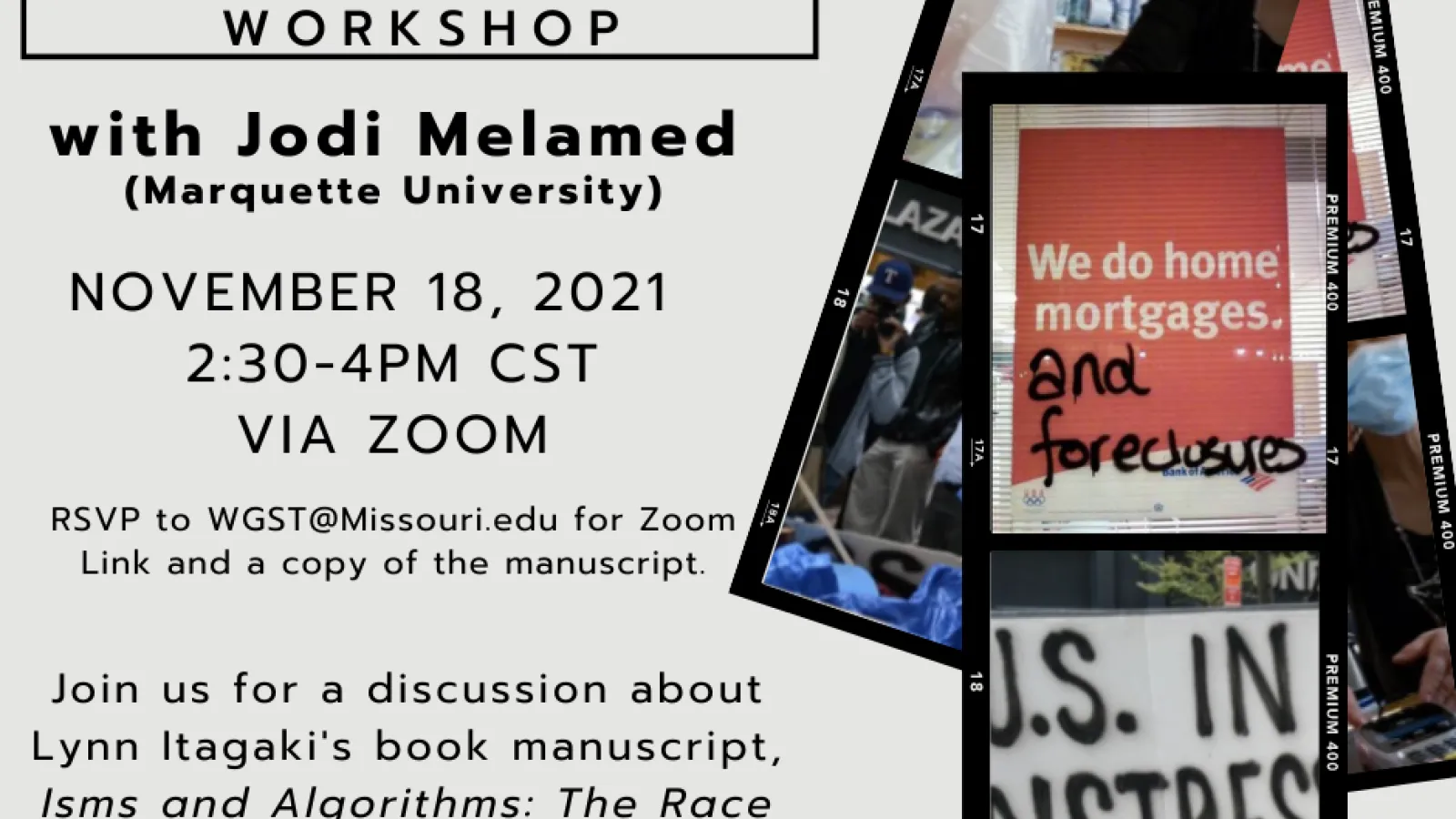 Book manuscript workshop flyer