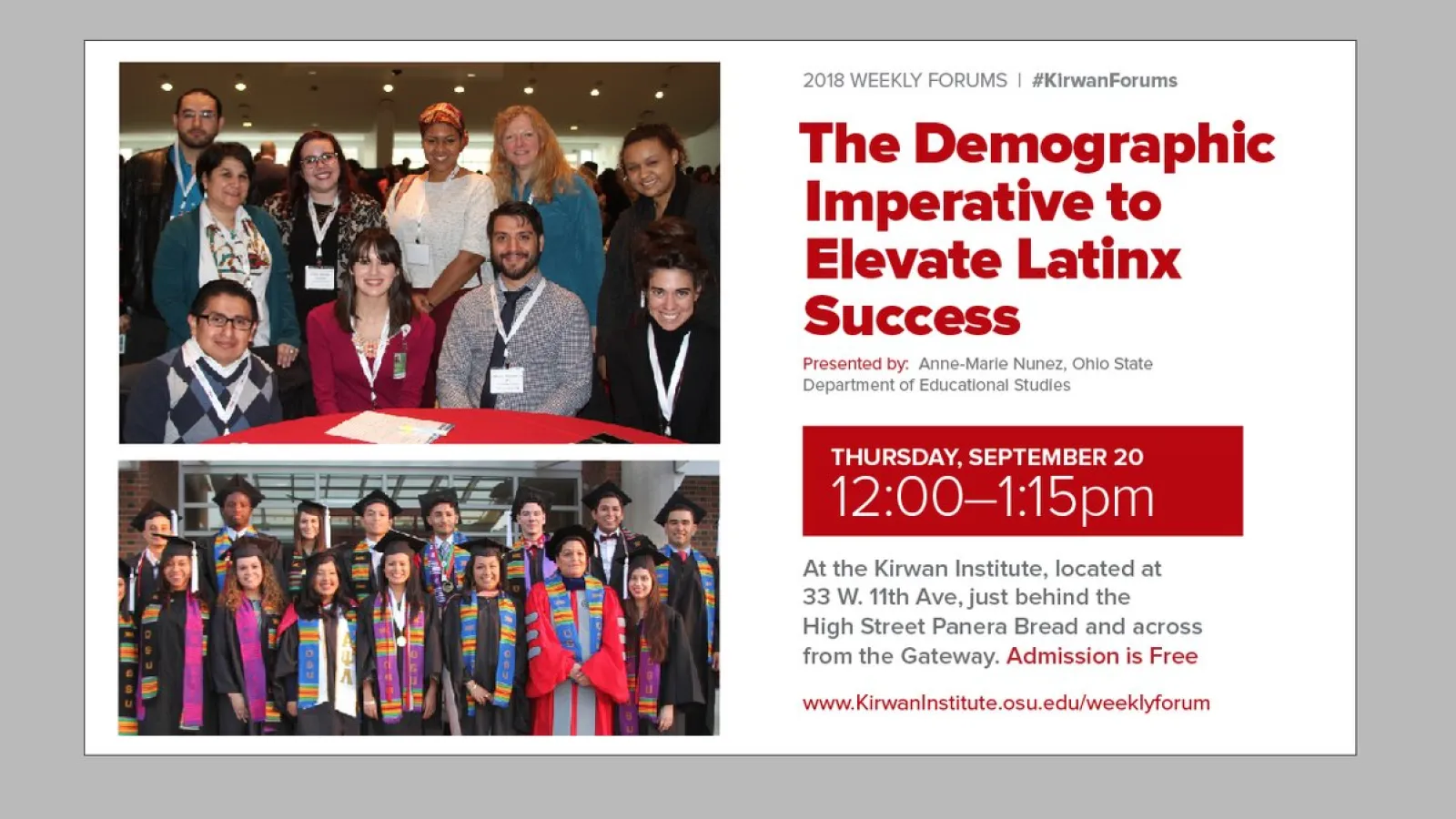 Kirwan Institute Presents Demographic Imperative Latinx Thursday October 20 at noon