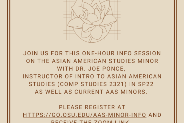 AAS minor information session flyer