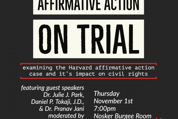 Presentation Flyer and Details Affirmative Action on Trial CES event in Autumn 2018