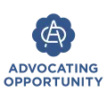 Logo with a c and a intertwined, says Advocating Opportunity
